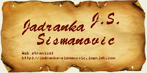Jadranka Šišmanović vizit kartica